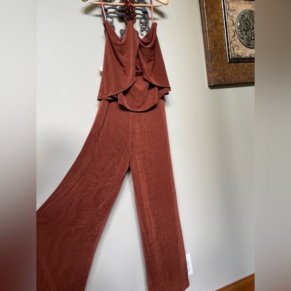 🆕 NWT Boston Proper Metallic Knit Wide Leg Pant Copper Outfit - Picture 5 of 16